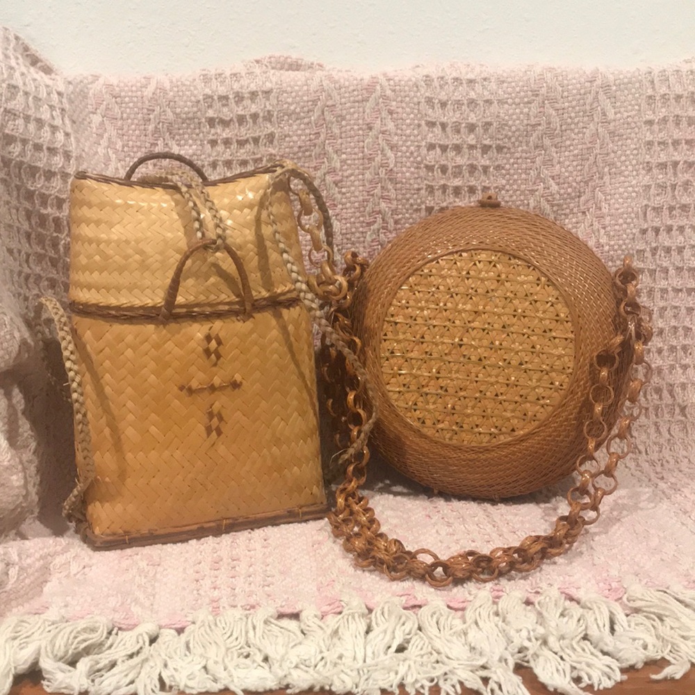 Bundle of Vintage Straw Bags